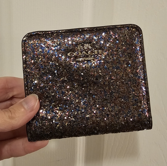 Coach Rare Multicolor Glitter Bifold Snap Wallet - Picture 1 of 9